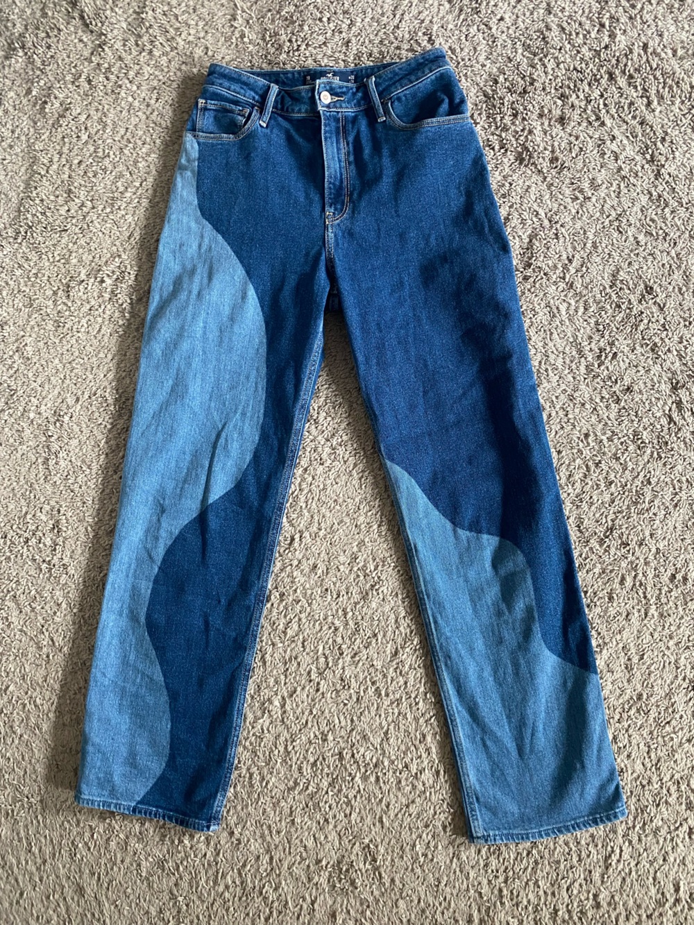 Hollister ultra high rise dad jean in wavy print wash
